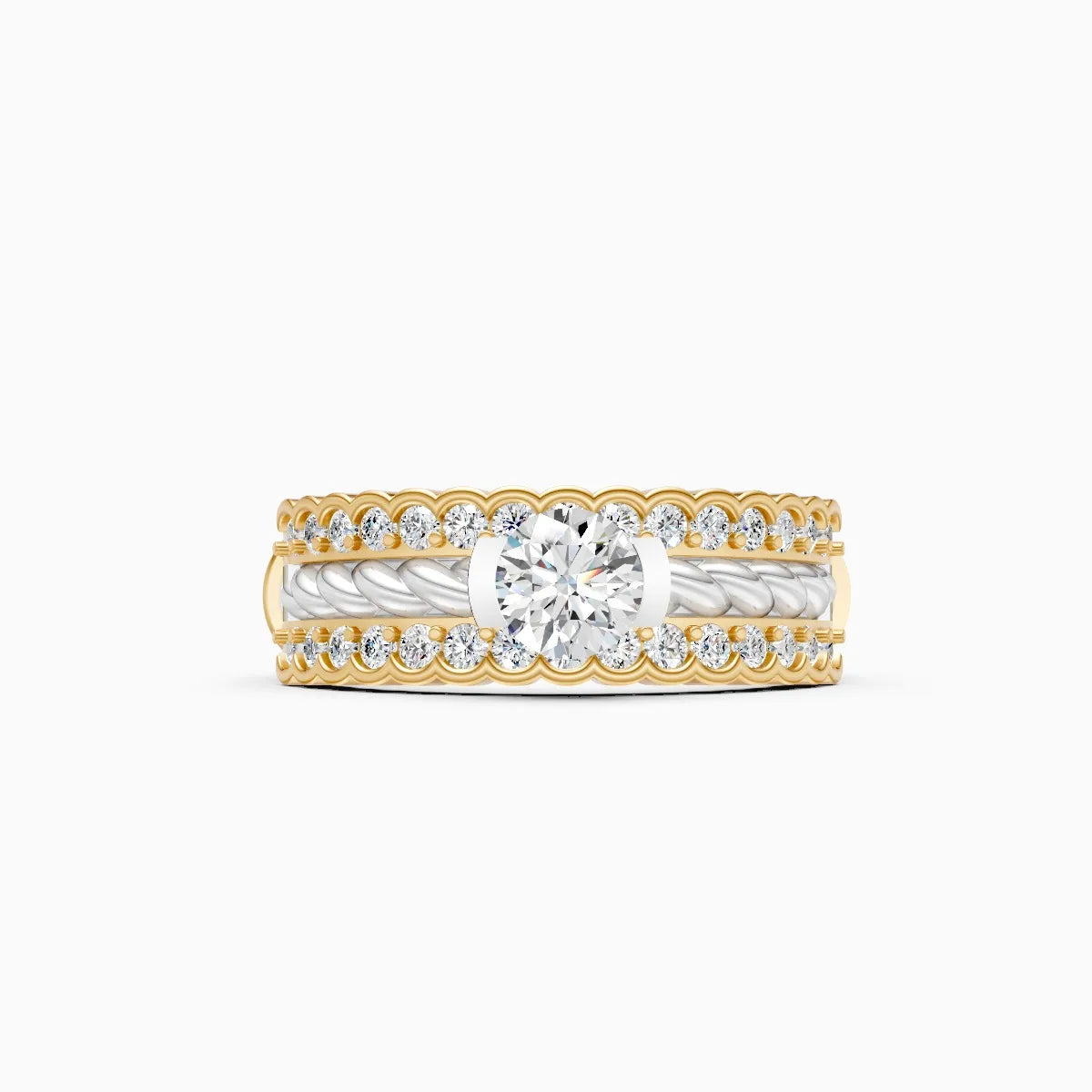 trio layered centerpiece diamond ring