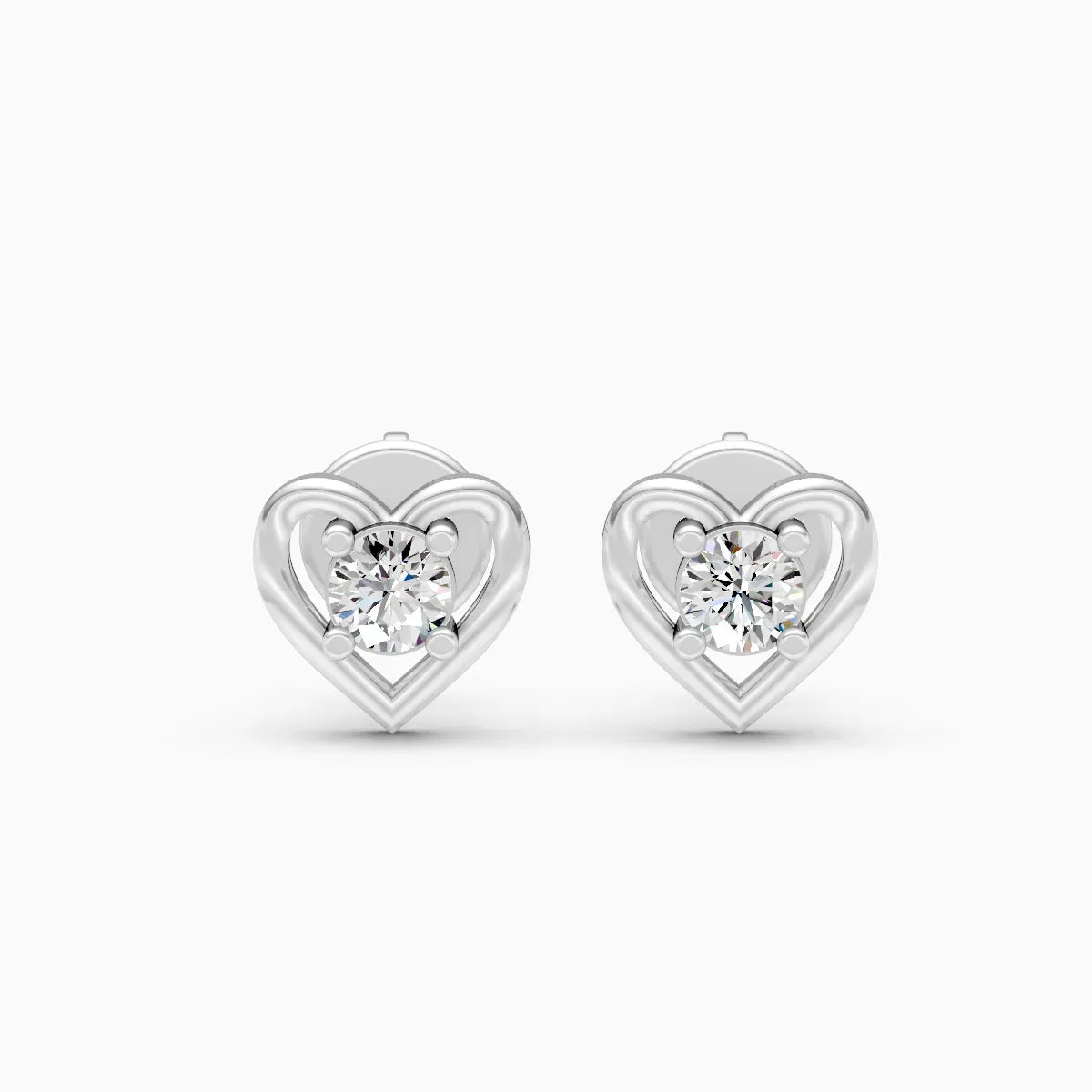 Heart Solitaire Studs