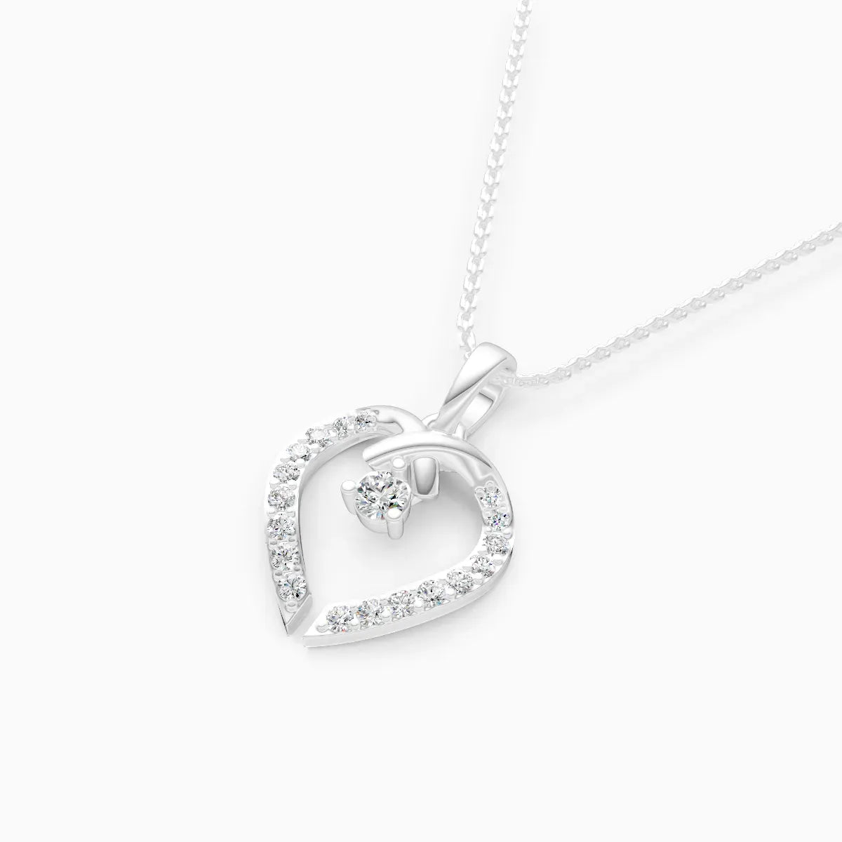 Intertwined Heart Diamond Pendant