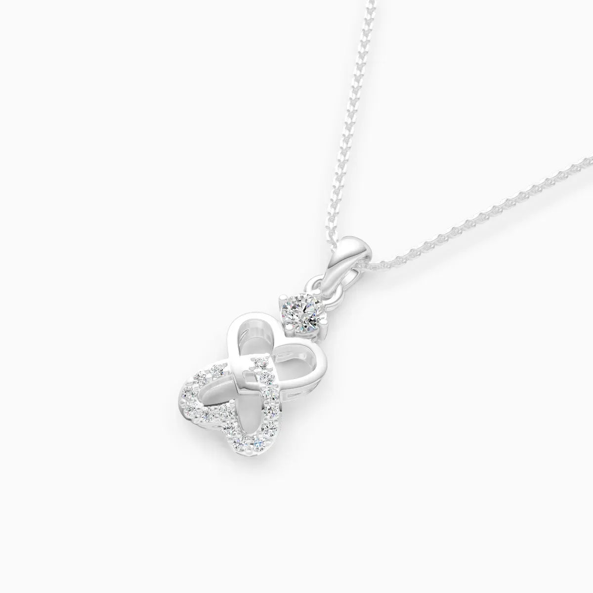 Round Diamond Heart Infinity Pendant