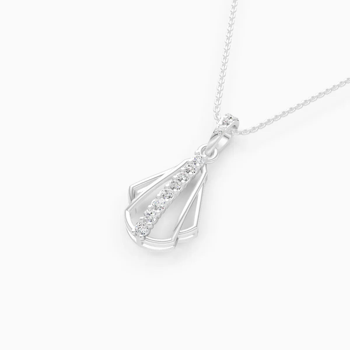 vertical line Diamond Pendant