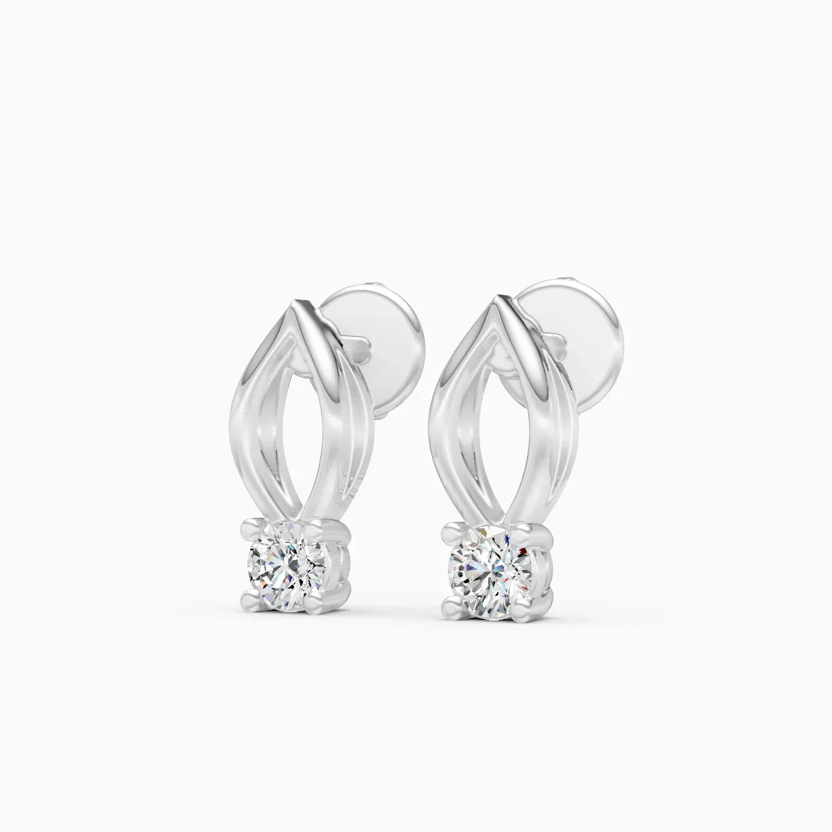 Leaf Drop Diamond Studs