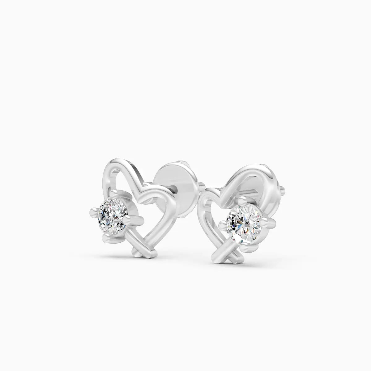 Intertwined Heart Diamond Studs