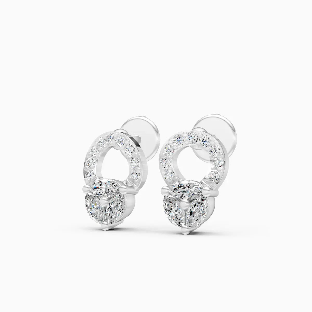 Marquise Drop Halo Studs