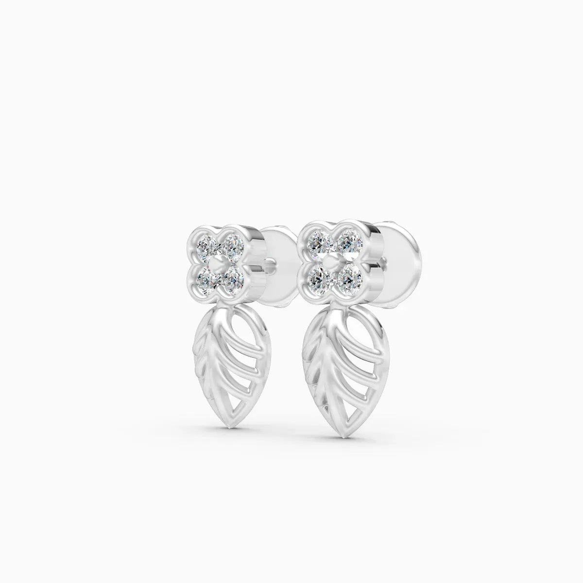 Floral Leaf Drop Studs