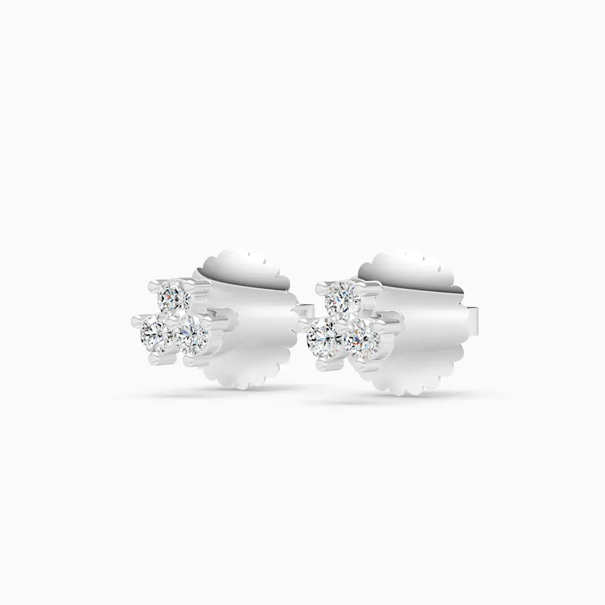 Scalloped Bloom Diamond Studs