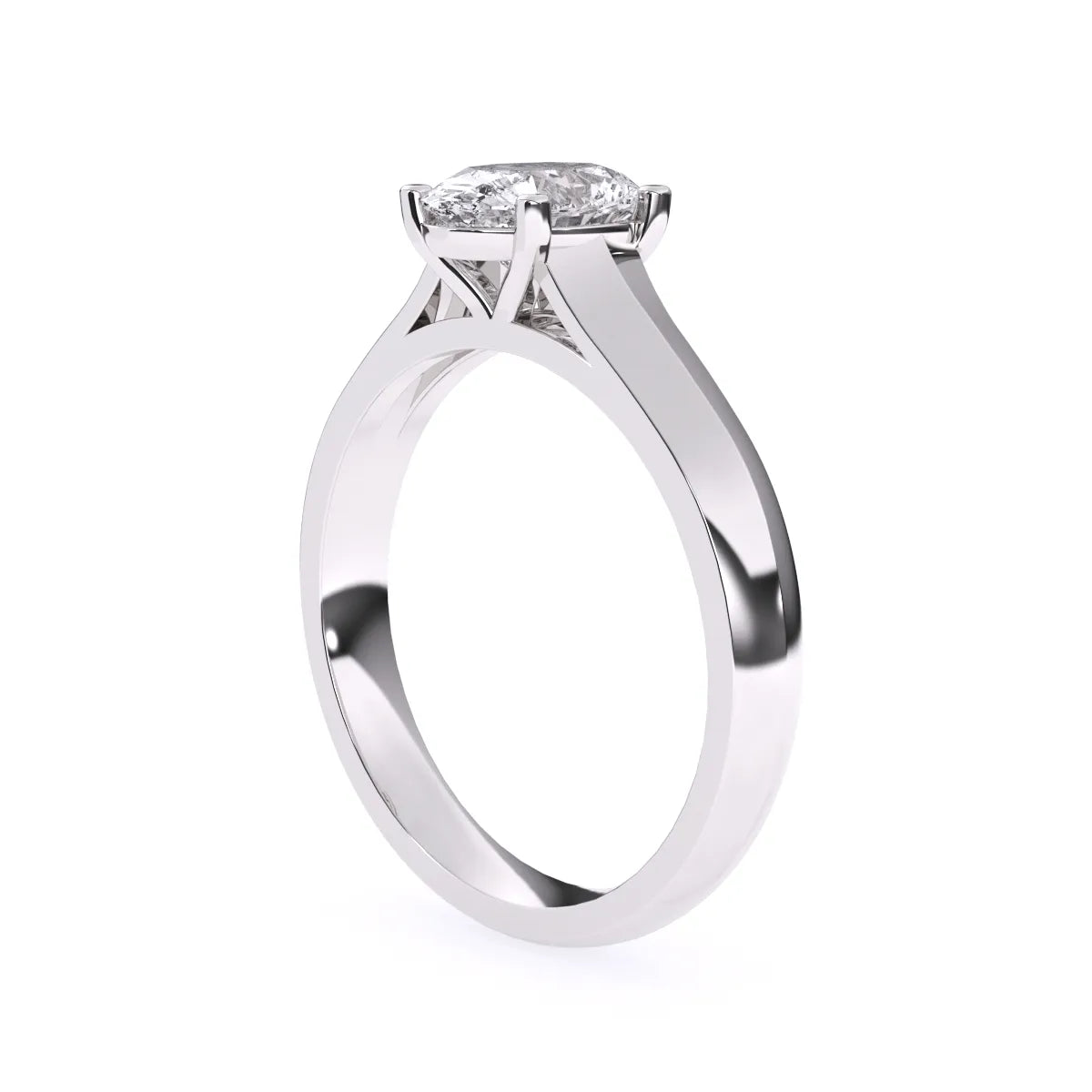 Tiny Oval Cut Solitaire Lab Grown Diamond Ring