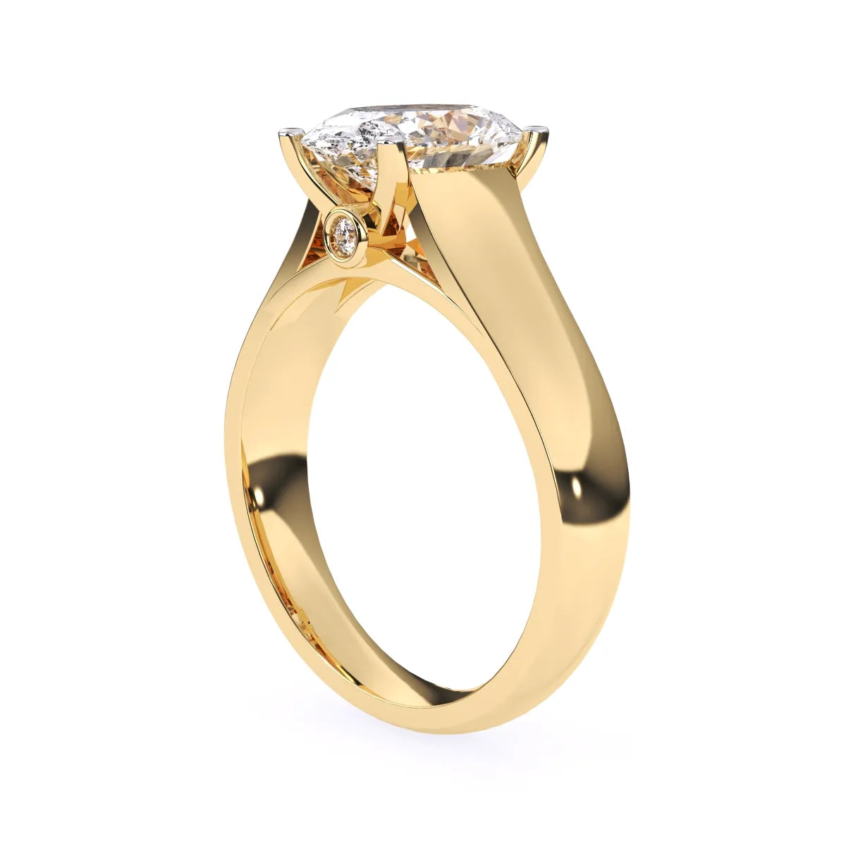 Classic Lab Grown Oval Cut Solitaire Ring