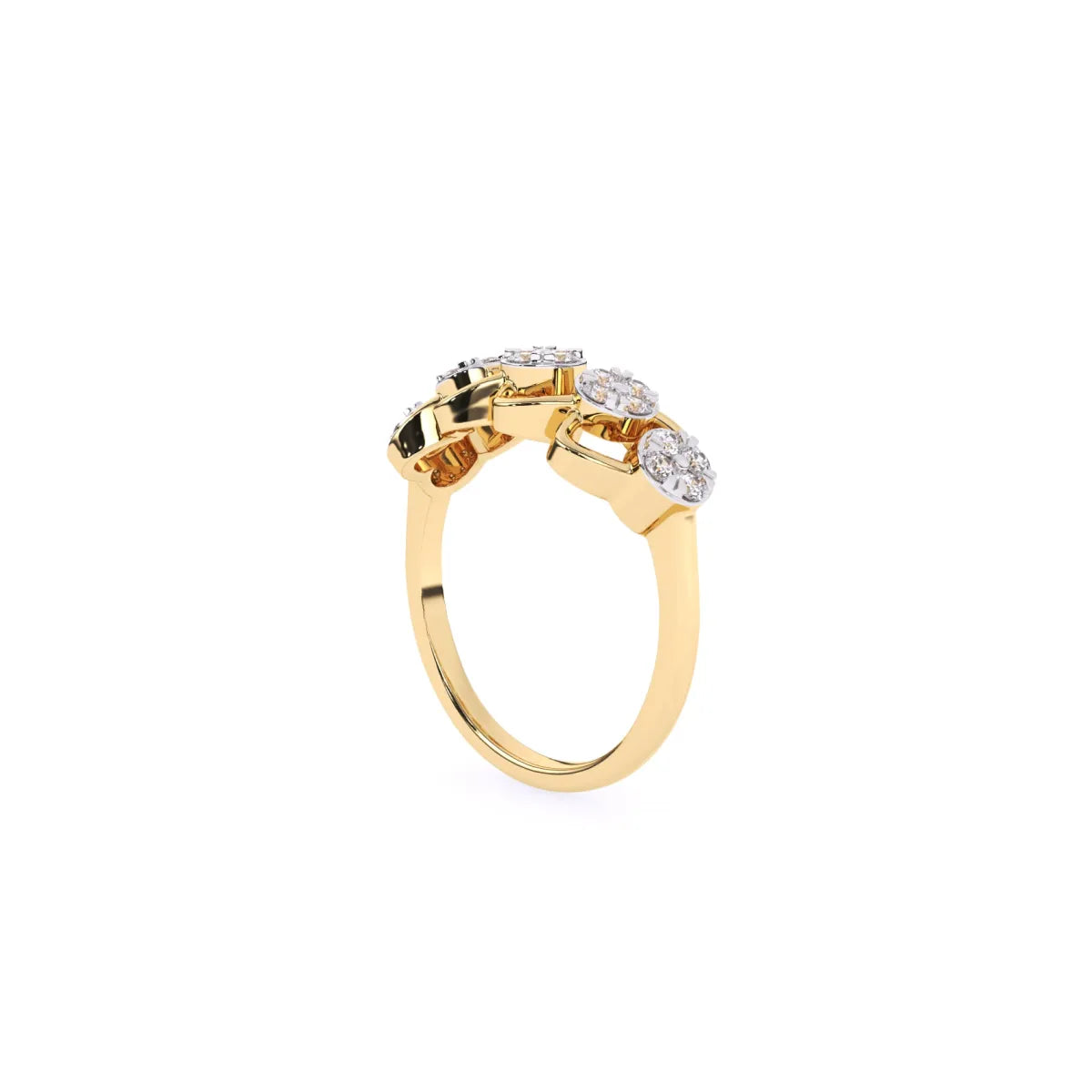 Round lab Grown Diamond link Chain Fashion Band