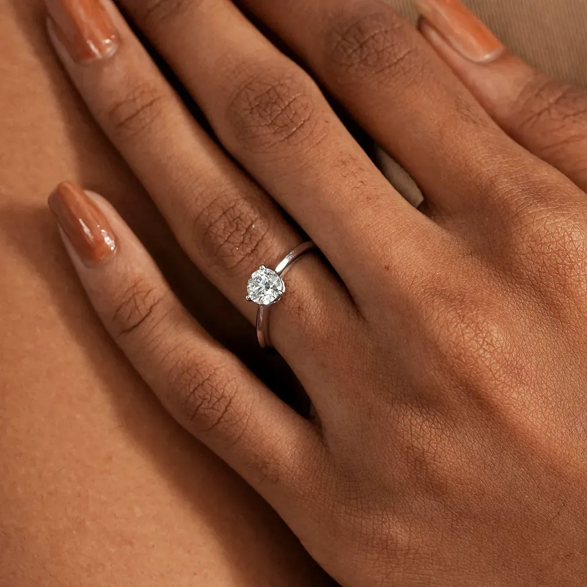 Round Solitaire Diamond Finger Ring