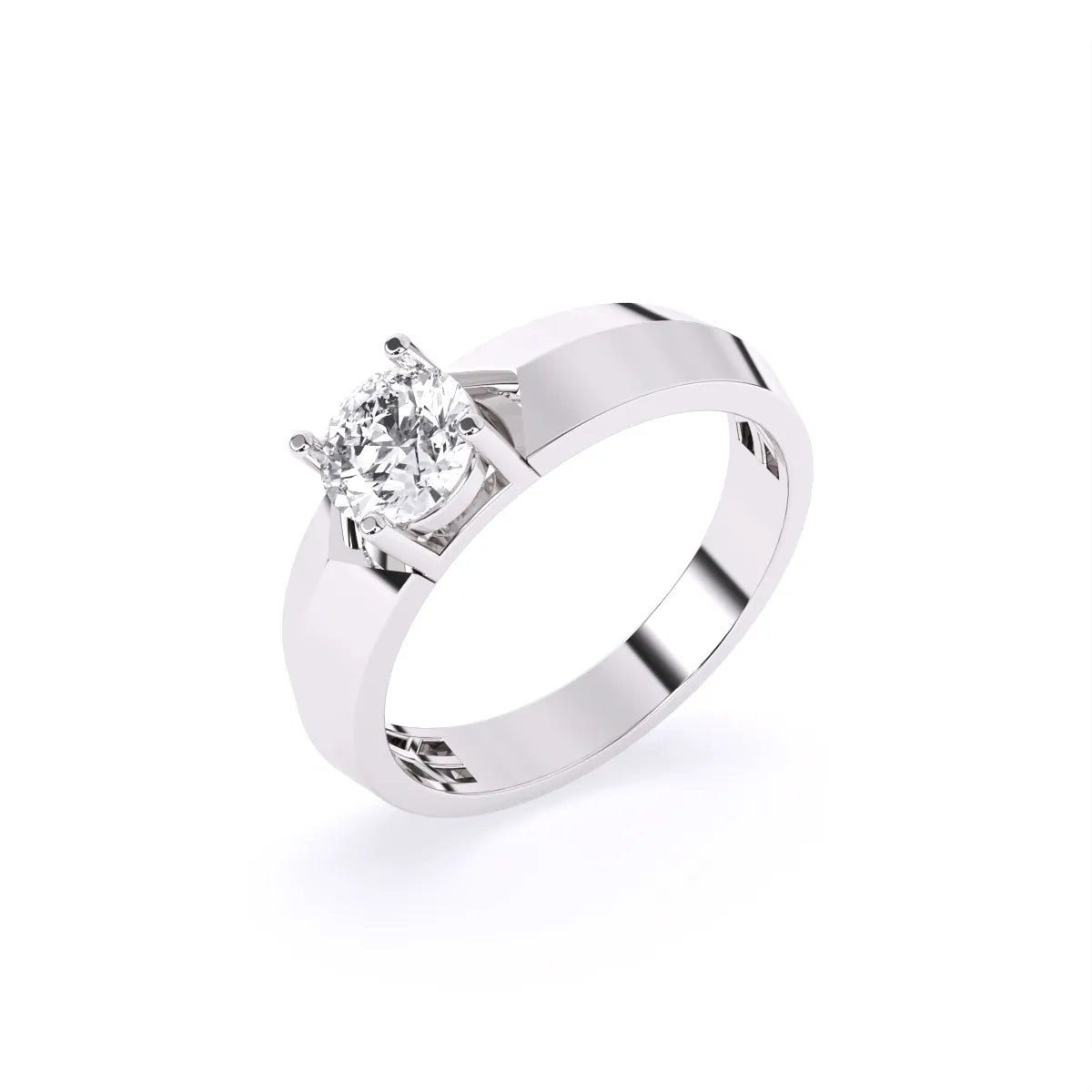 Round Solitaire Lab Grown Diamond Men's Ring