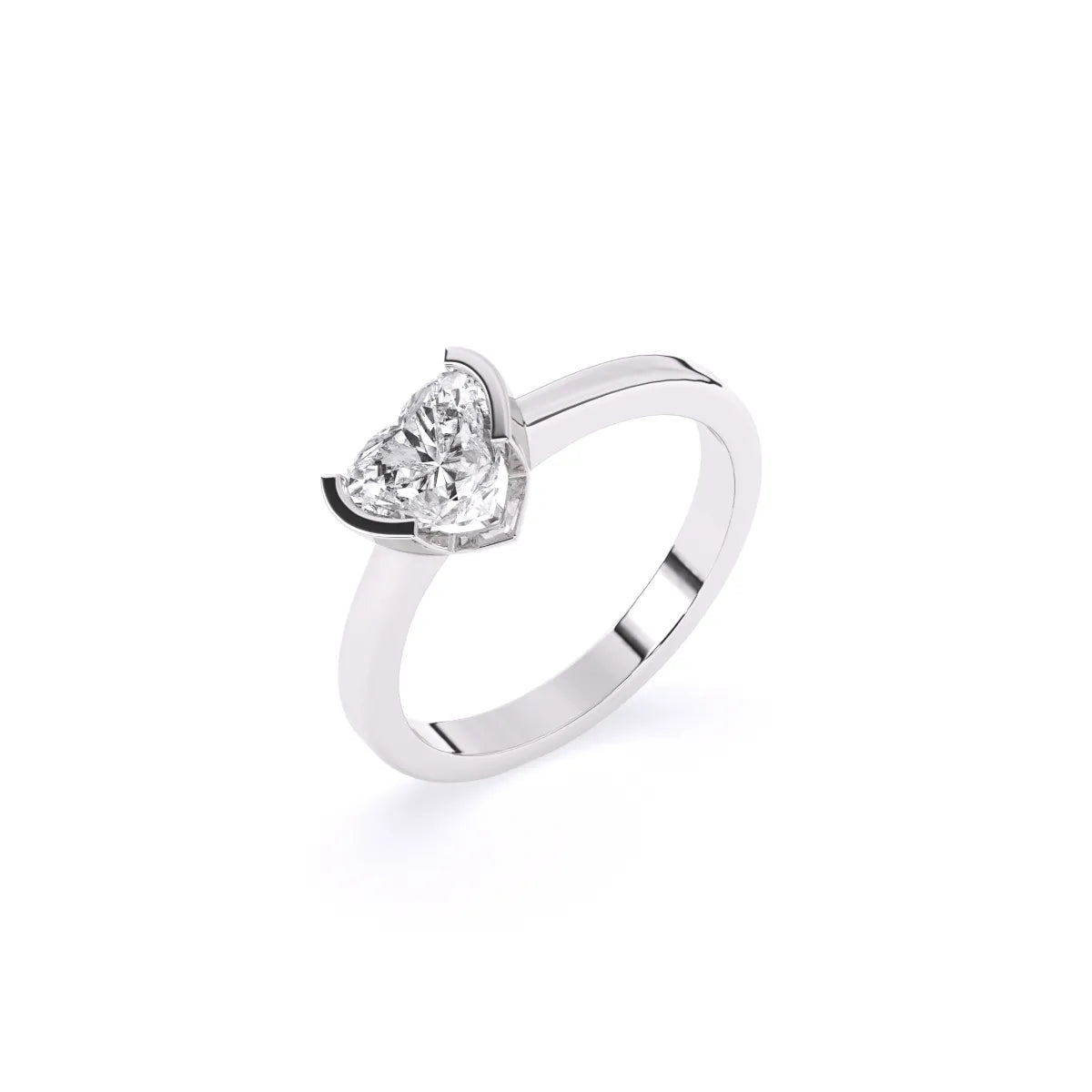 Heart Solitaire Diamond Ring