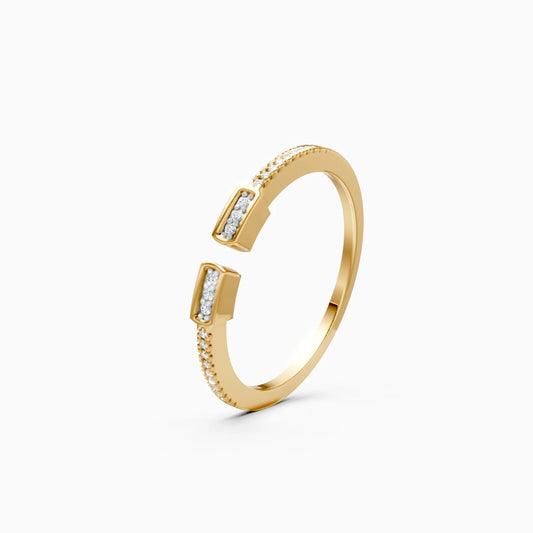 Modern Open Bar Diamond Ring
