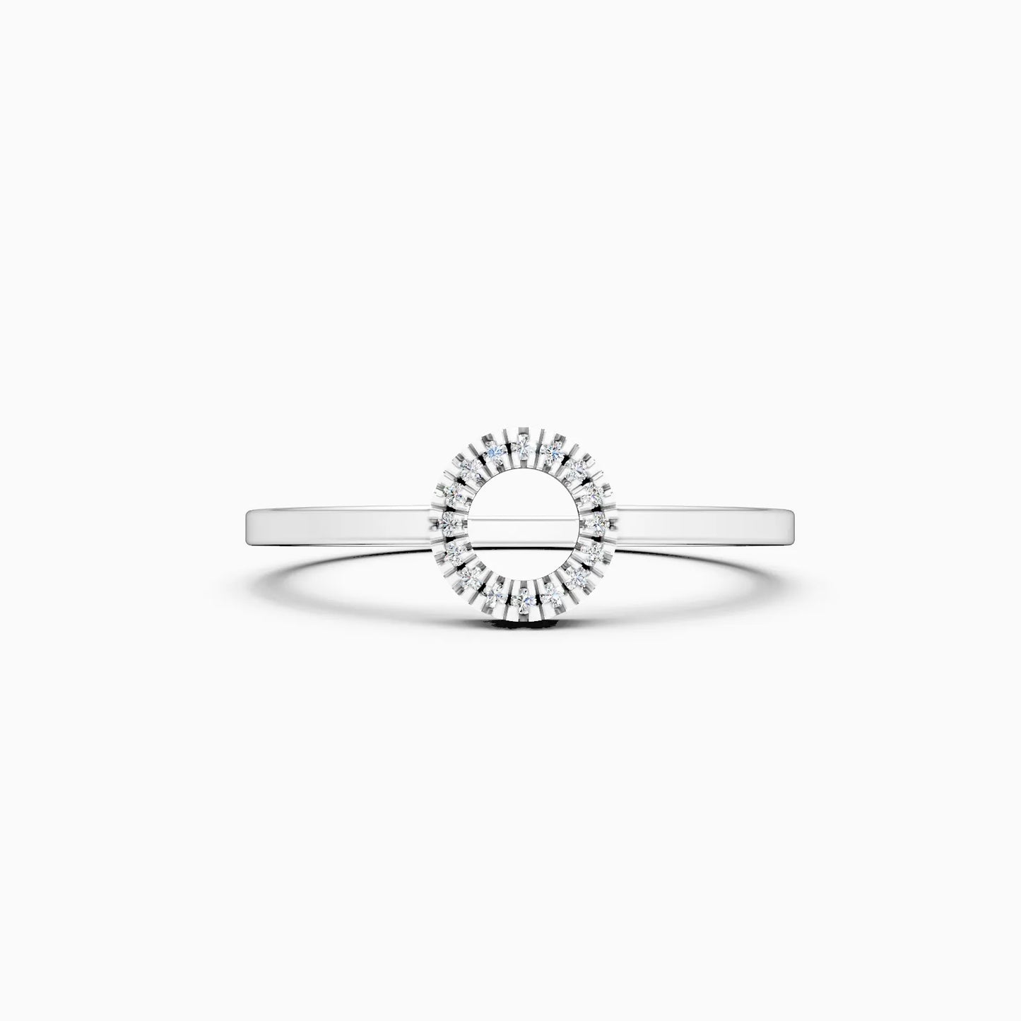 Unique Open Circle Round Diamond Ring