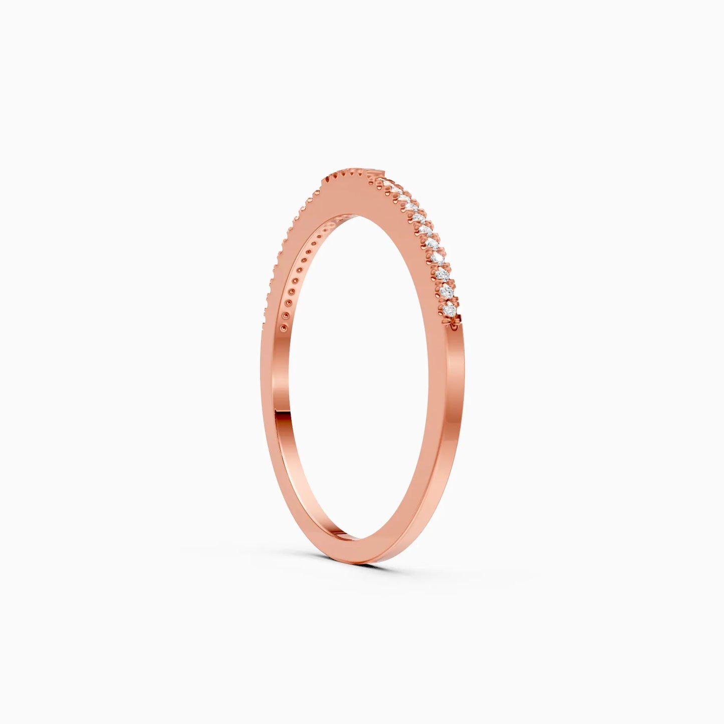 Stackable Half Eternity Diamond Wedding Band