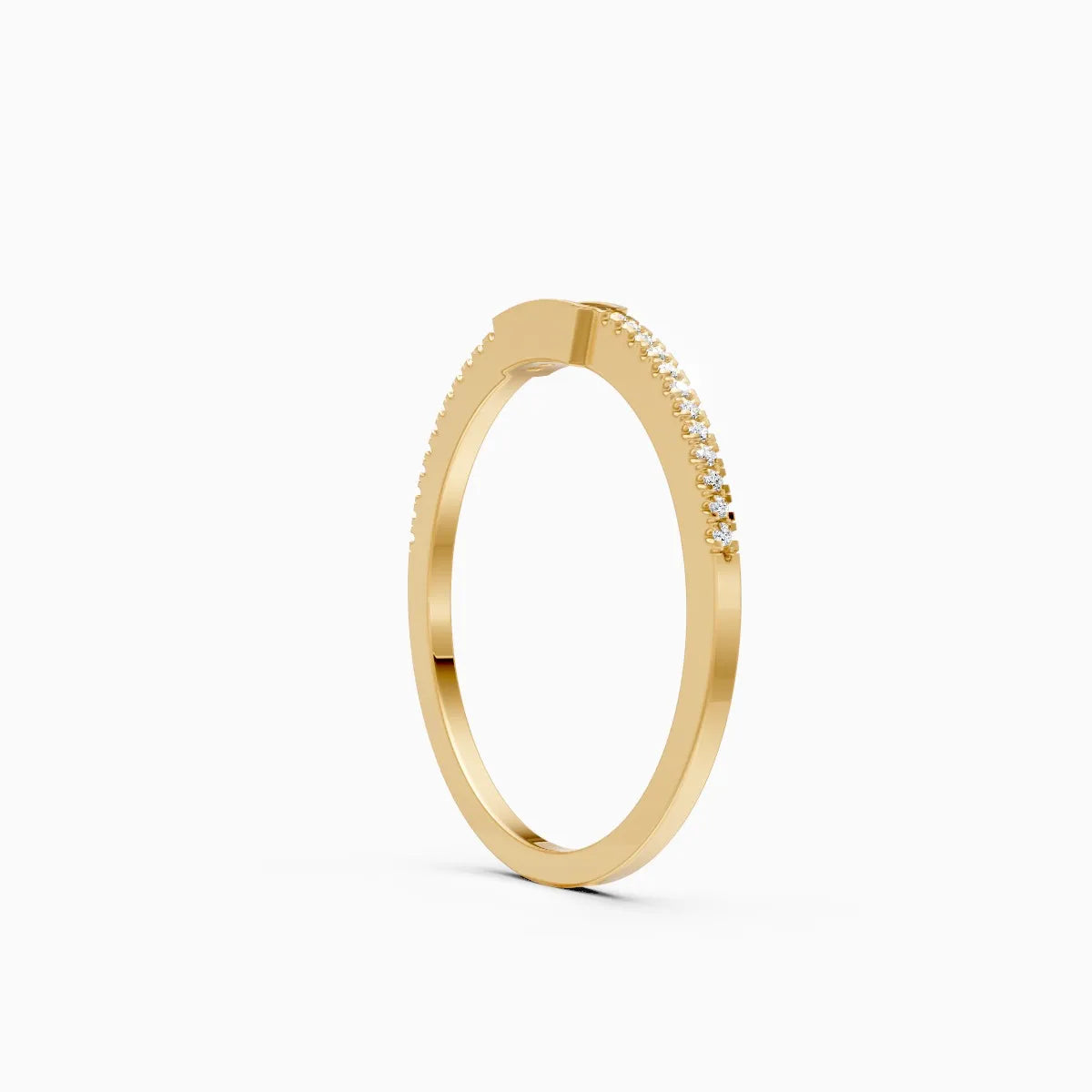 Modern Round Diamond Wedding Band
