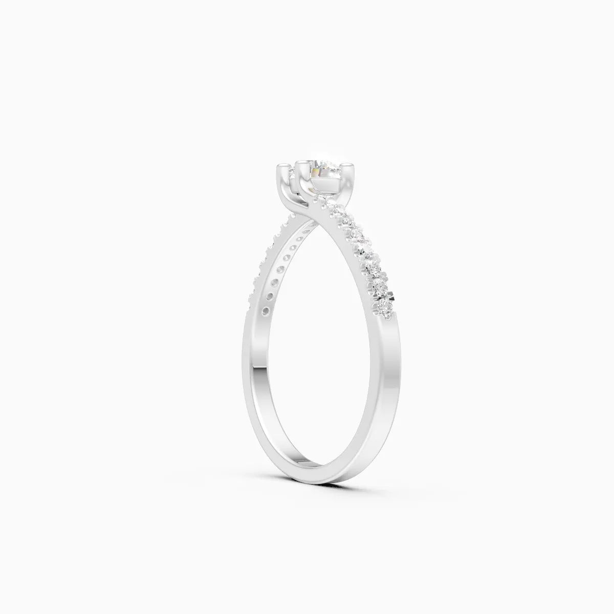 Solitaire Wave Ring