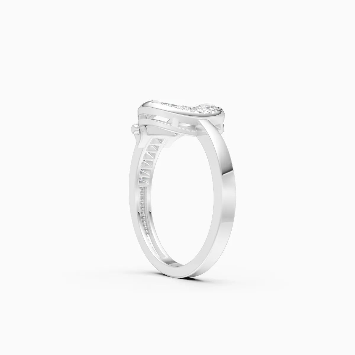 Split Shank Round Diamond Ladies Ring