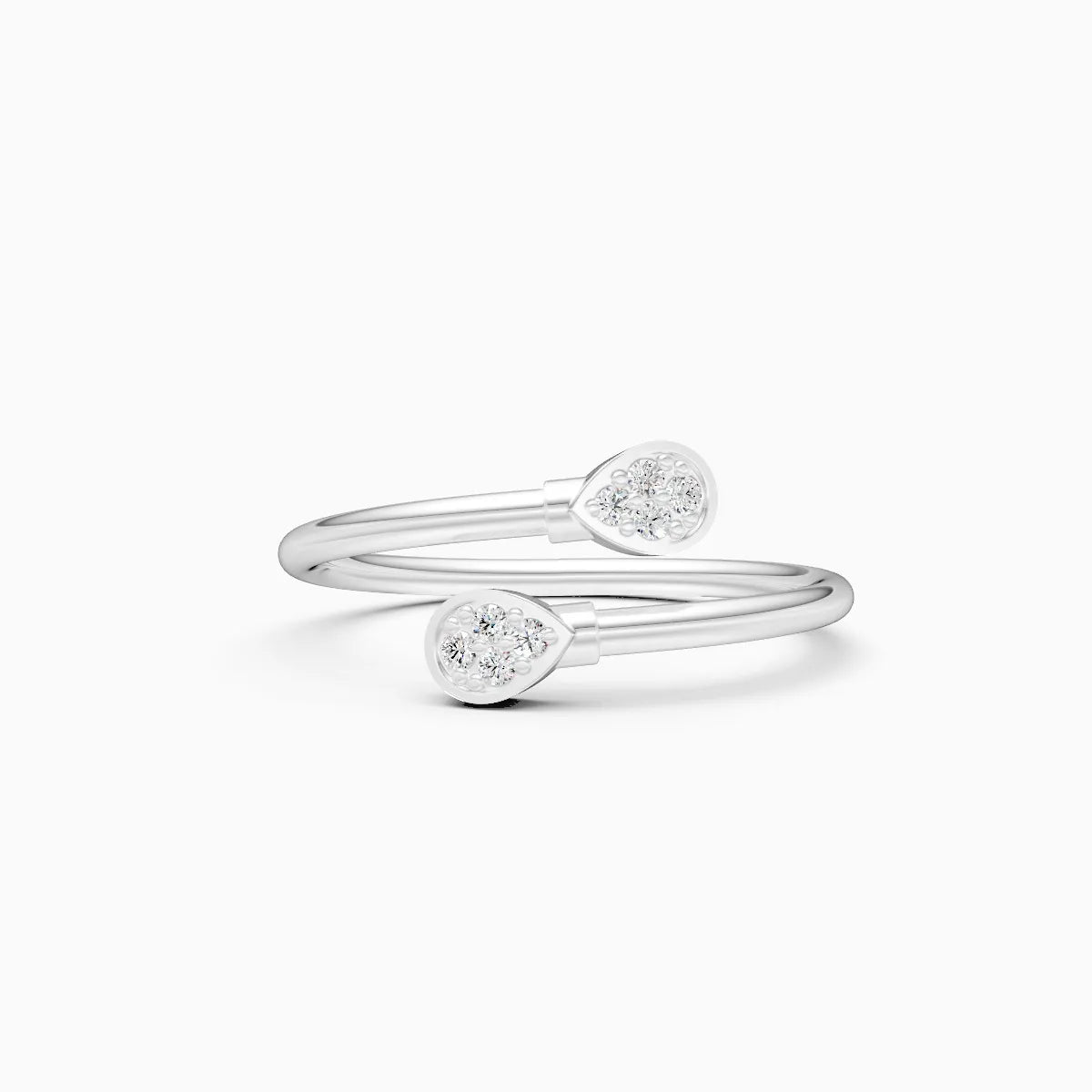Twin Dewdrop Diamond Ring