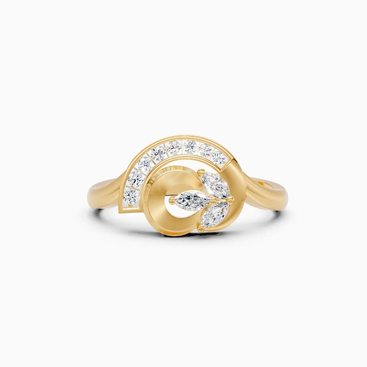 Casual Glam Leaf Diamond Ring