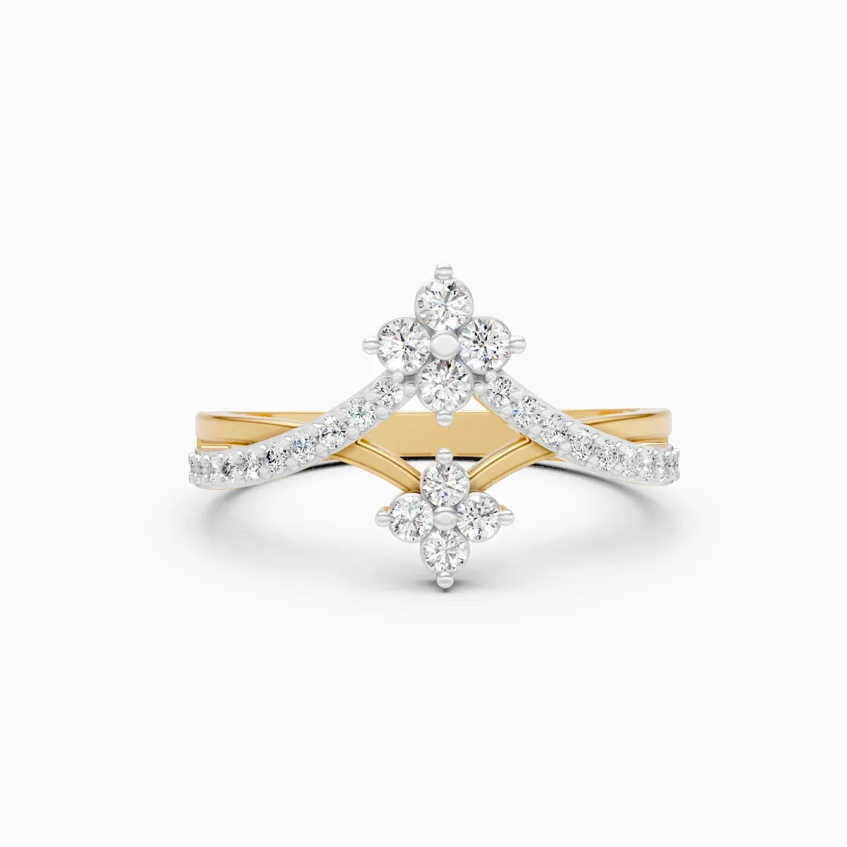 Wave Style Round Shape Lab Diamond Ring