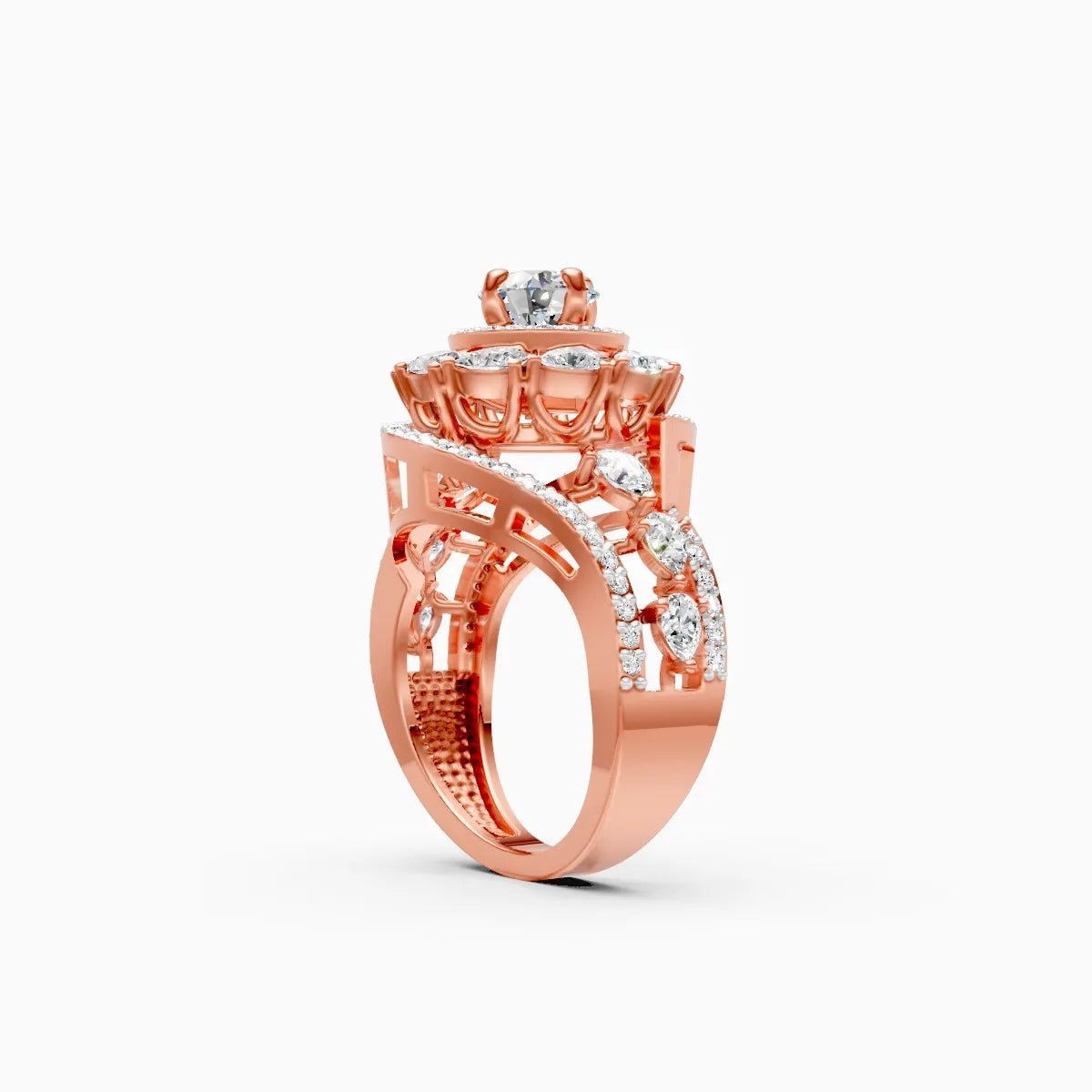 Round By pass Art deco style Ring
