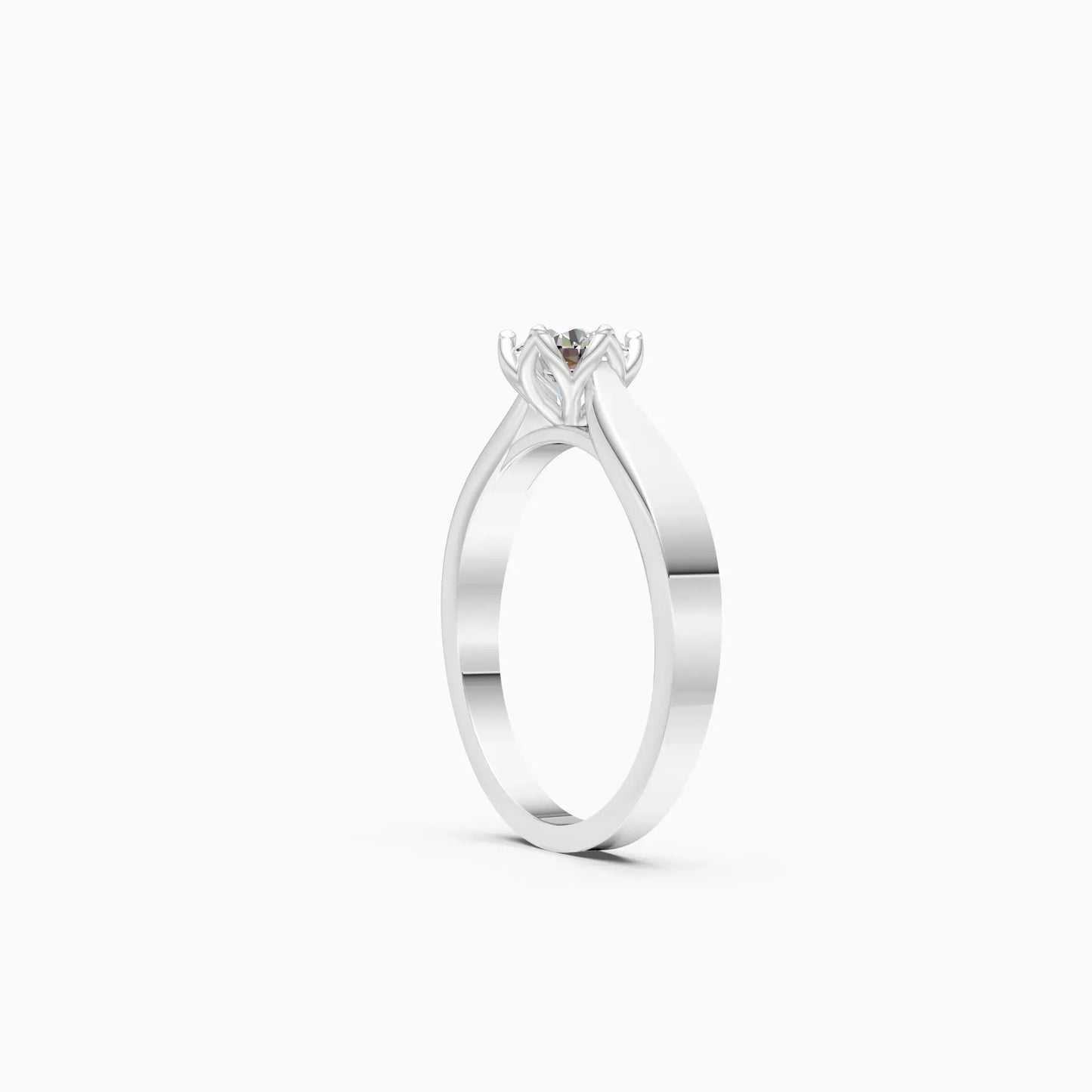 Simple Cathedral Setting Round Diamond Ring