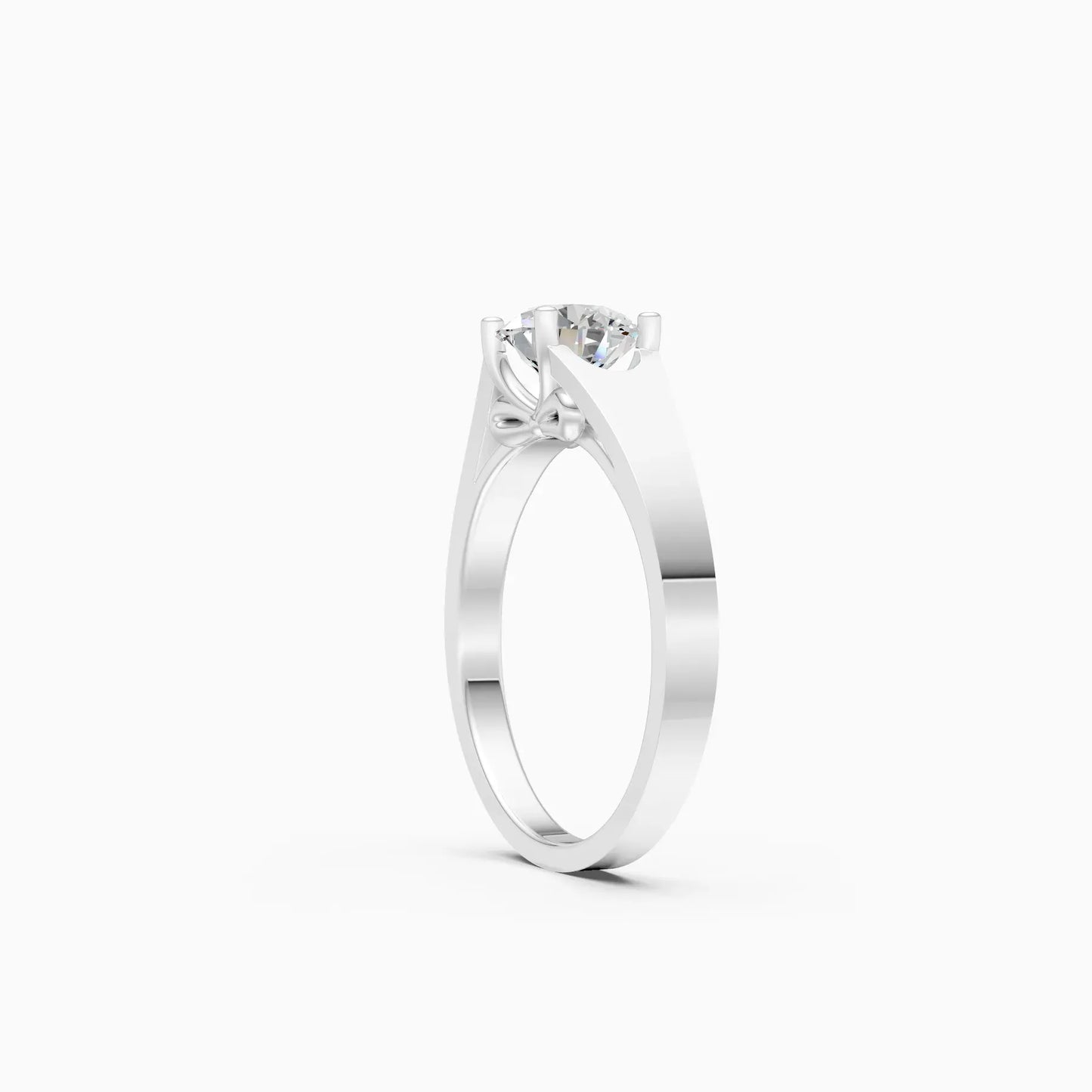 Forever Round Diamond Two Tone Solitaire Ring