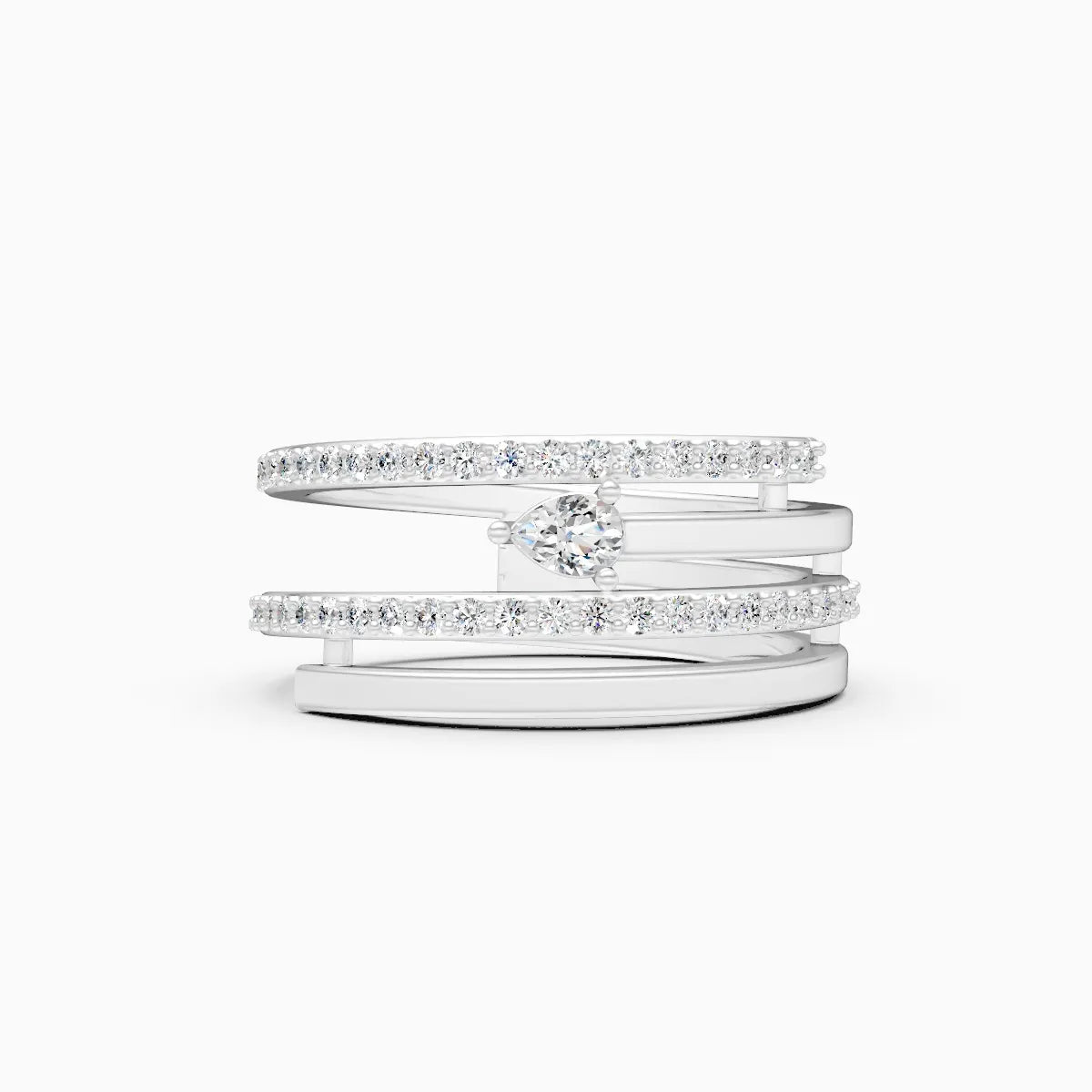 Four Line Lab Grown Diamond Classy Ring