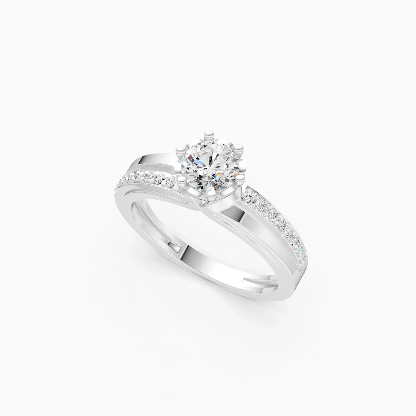 Solitaire With Accents Diamond Gold Ring