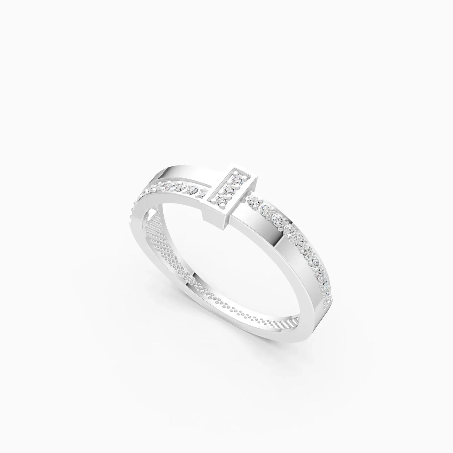 Timeless Round Lab Grown Bar Style Wedding Band