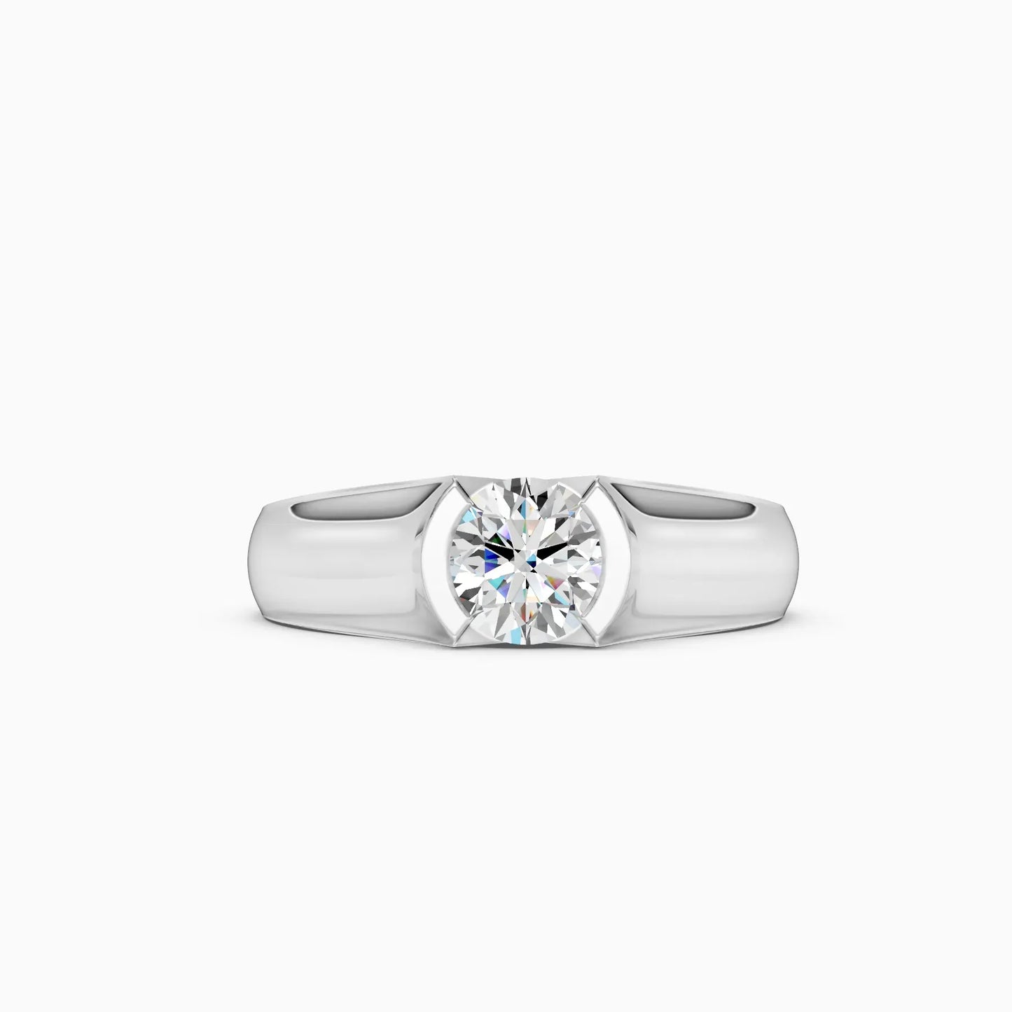 Tension Setting Round Diamond Solitaire Ring