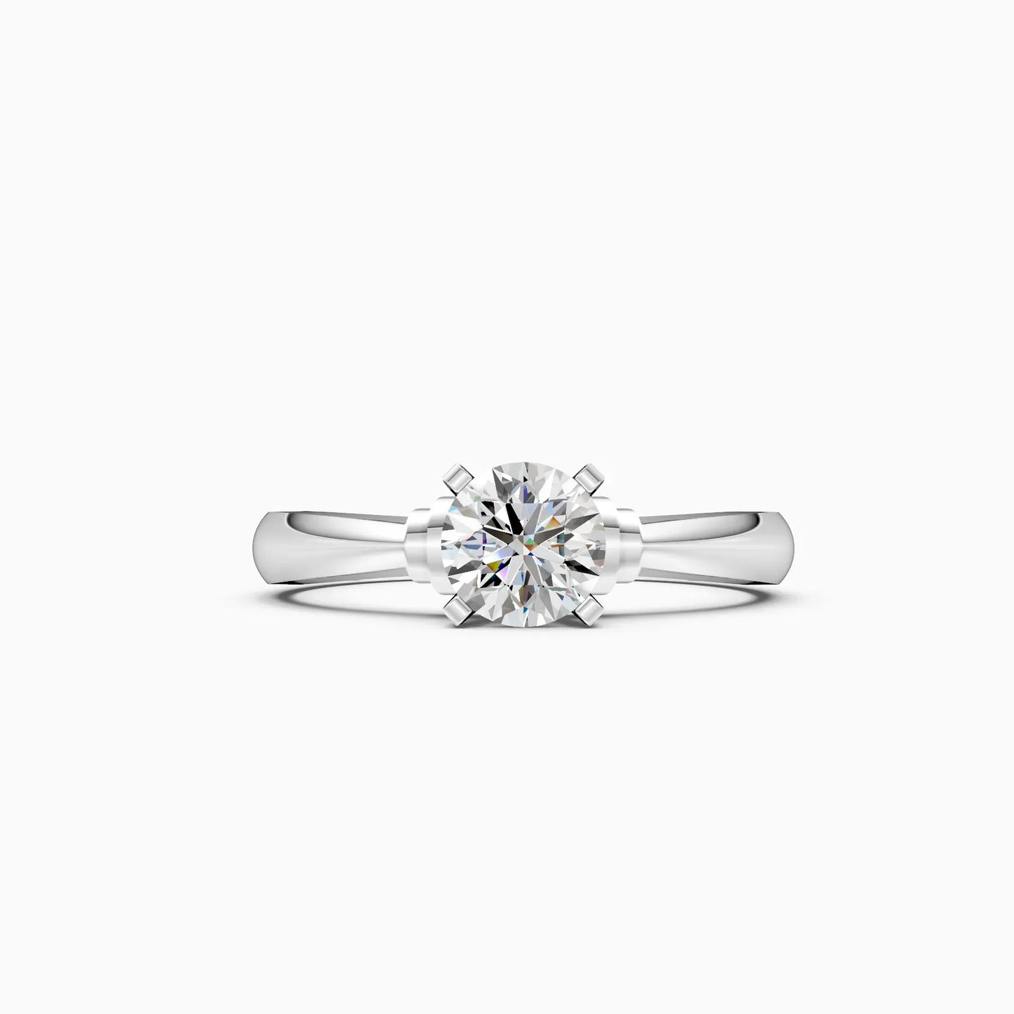 Solitaire Round Diamond Two Tone Ring