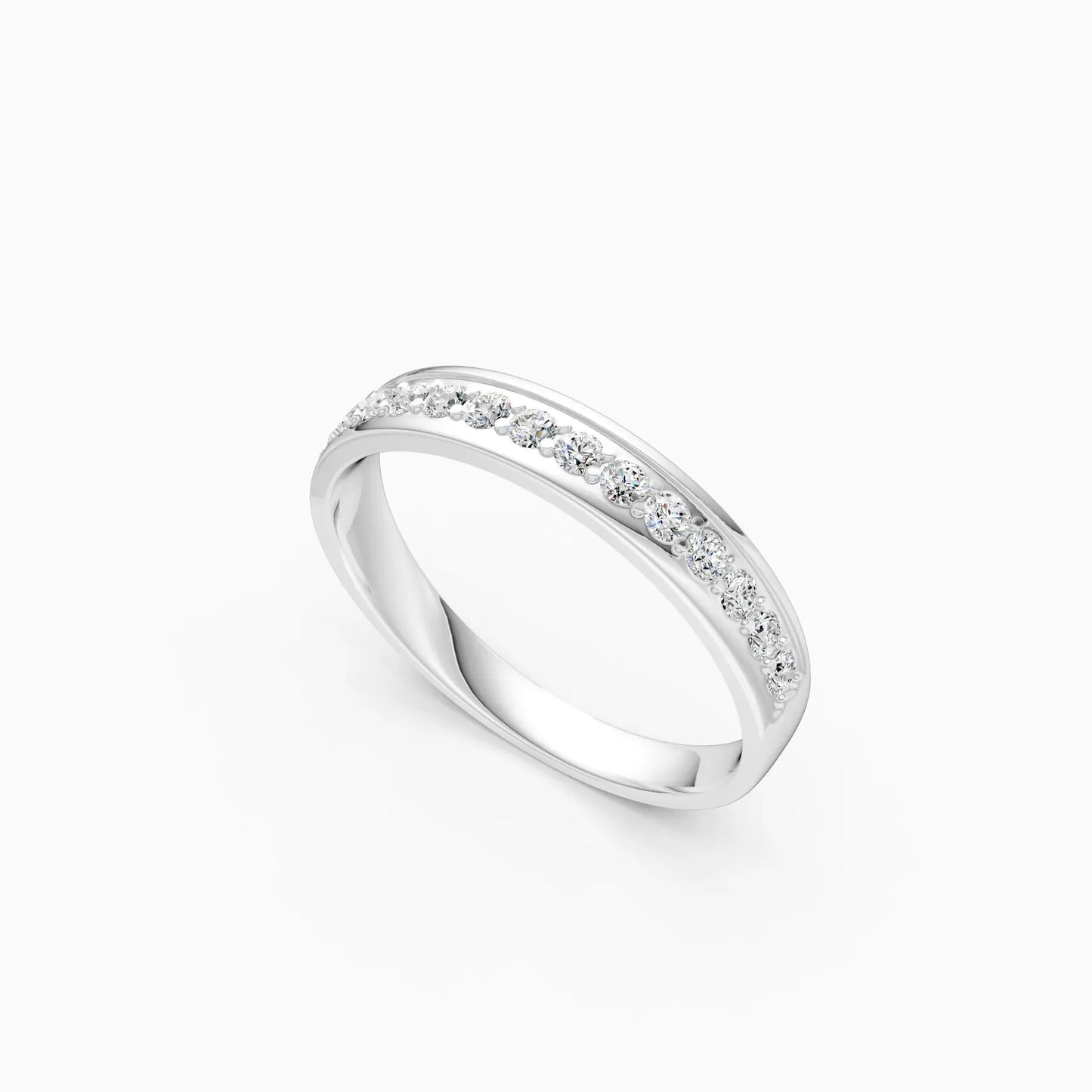 Stackable Diamond Half Eternity Women’s Wedding Band