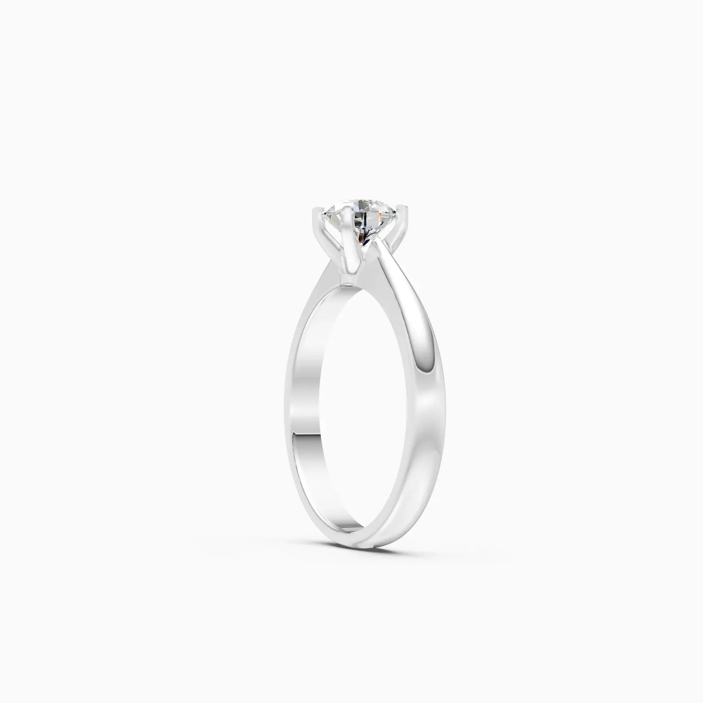 Classy Round Diamond Simple Gold Ring