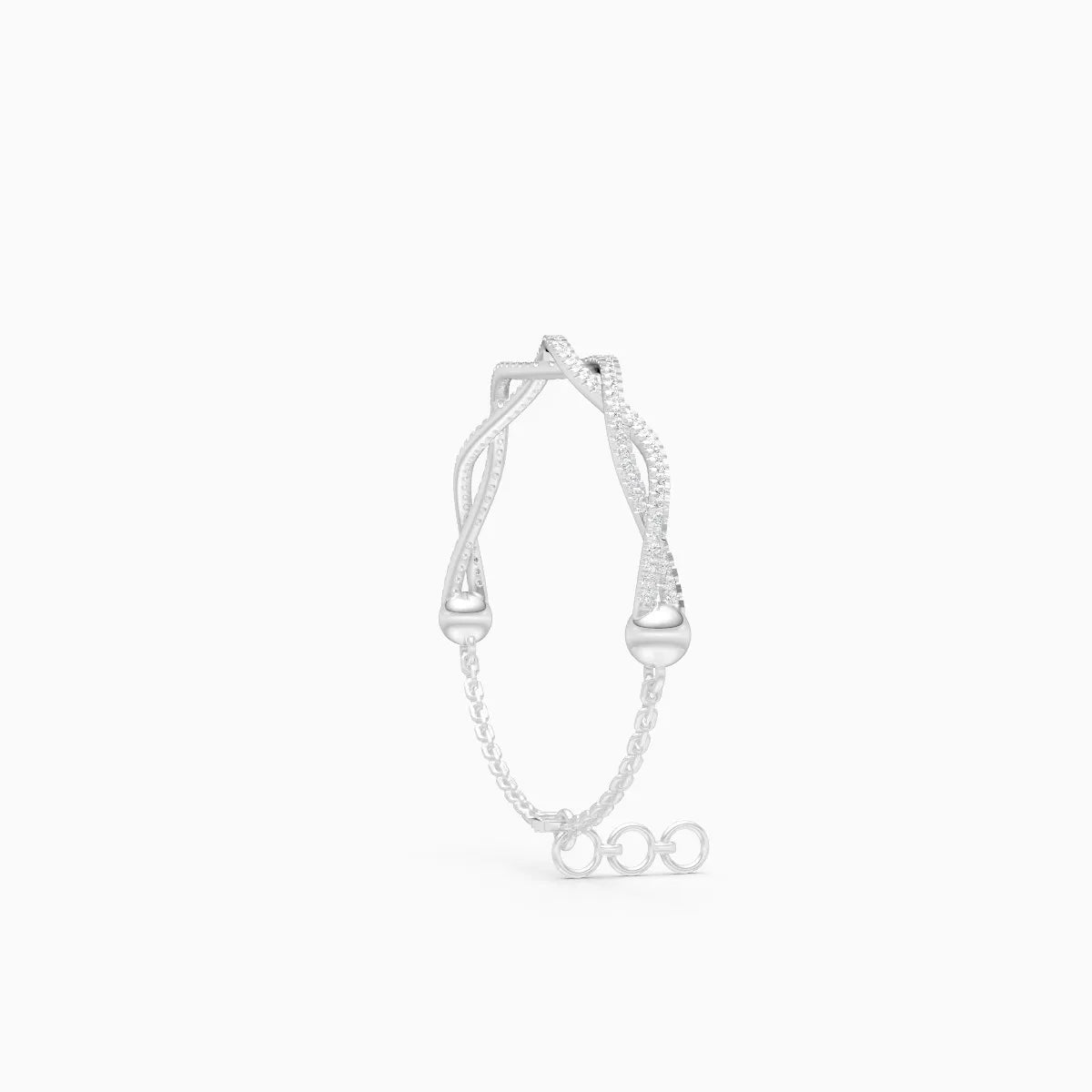 Sophisticated Braid Style Diamond Link Bracelet