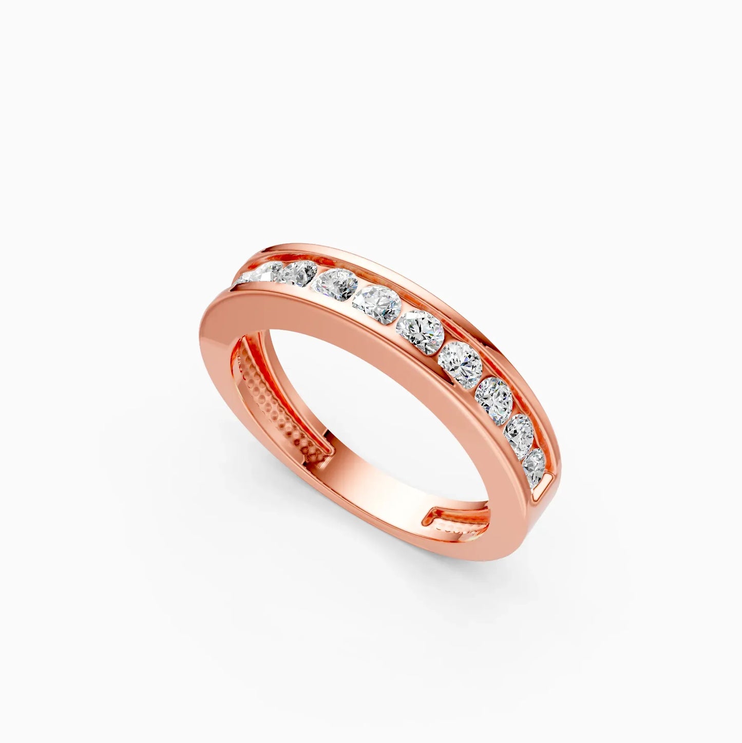 Round Lab Grown Diamond Channel Set Band