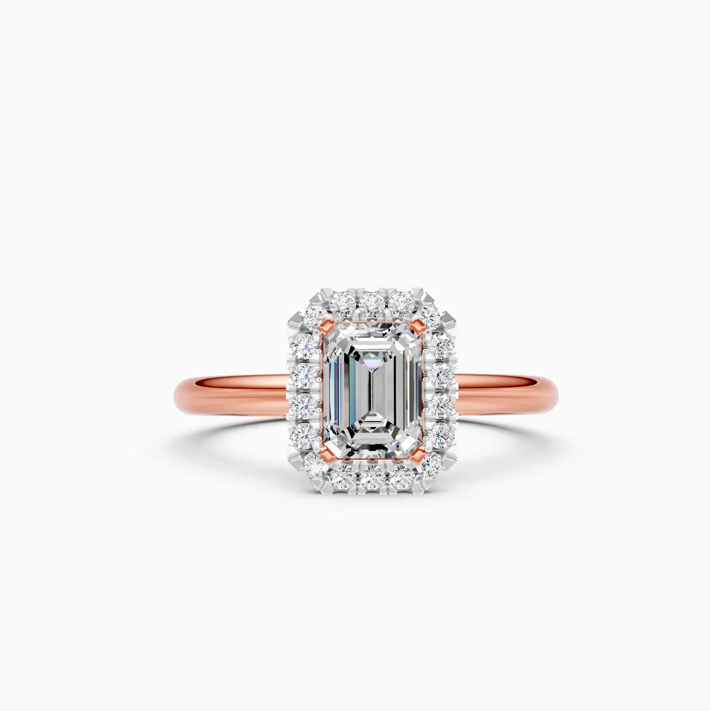 Emerald Halo lab Diamond Wedding Ring