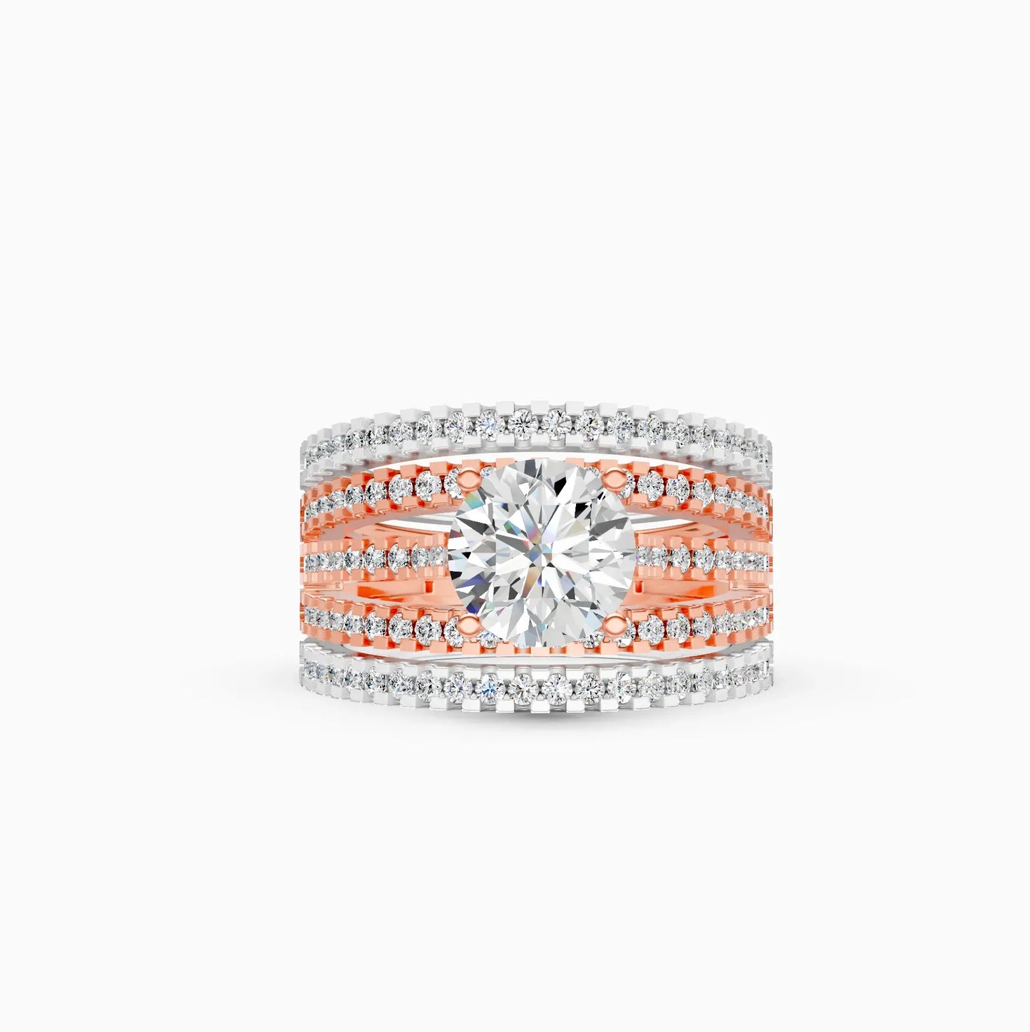 Sparkle Solitaire Five Band Engagement Ring