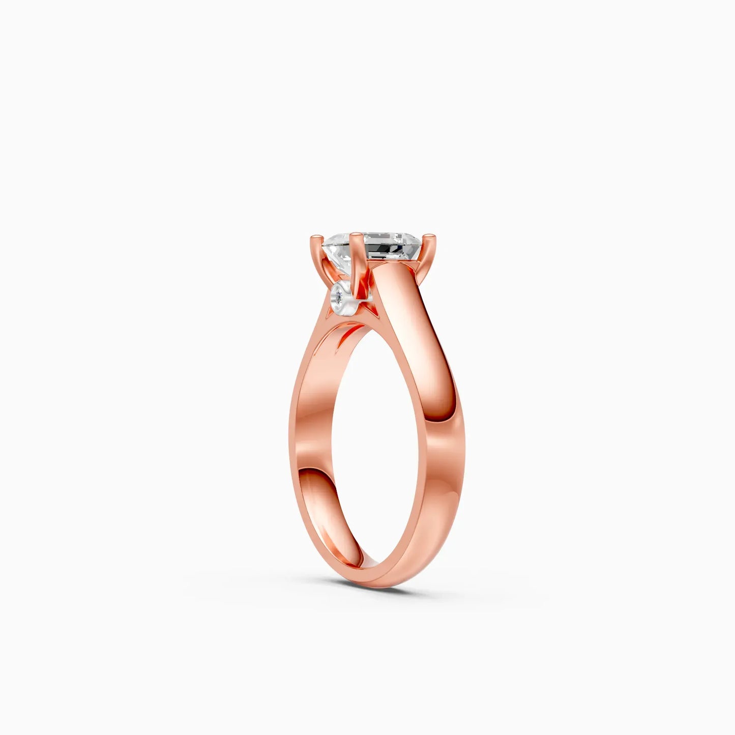 Asscher cut Lab Grown diamond Solitaire Ring