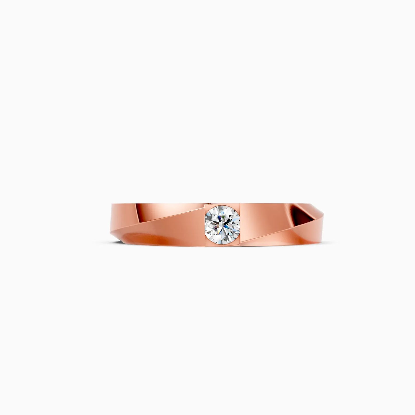 14kt Solitaire Round Lab Diamond Men's Ring