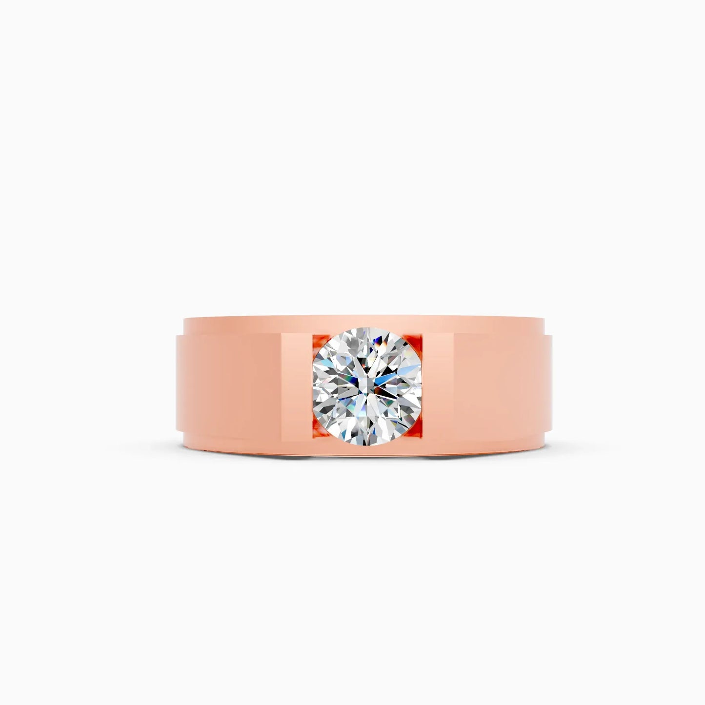 Round Cut Lab Grown Diamond Men's Band Ring
