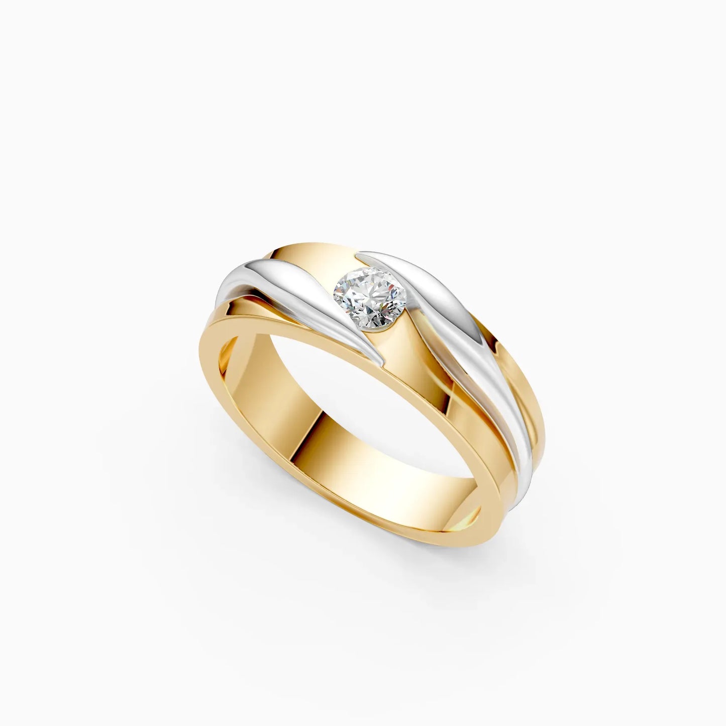 Solitaire Lab Grown Diamond Men's Band