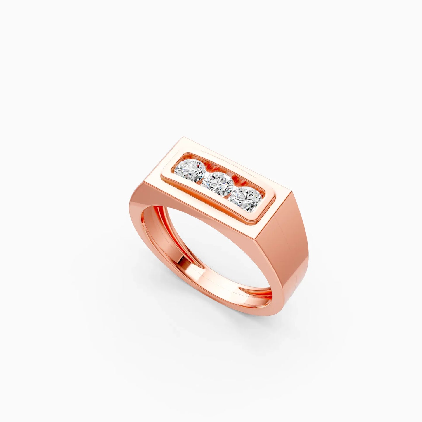 Formal Three Diamond Men's Ring