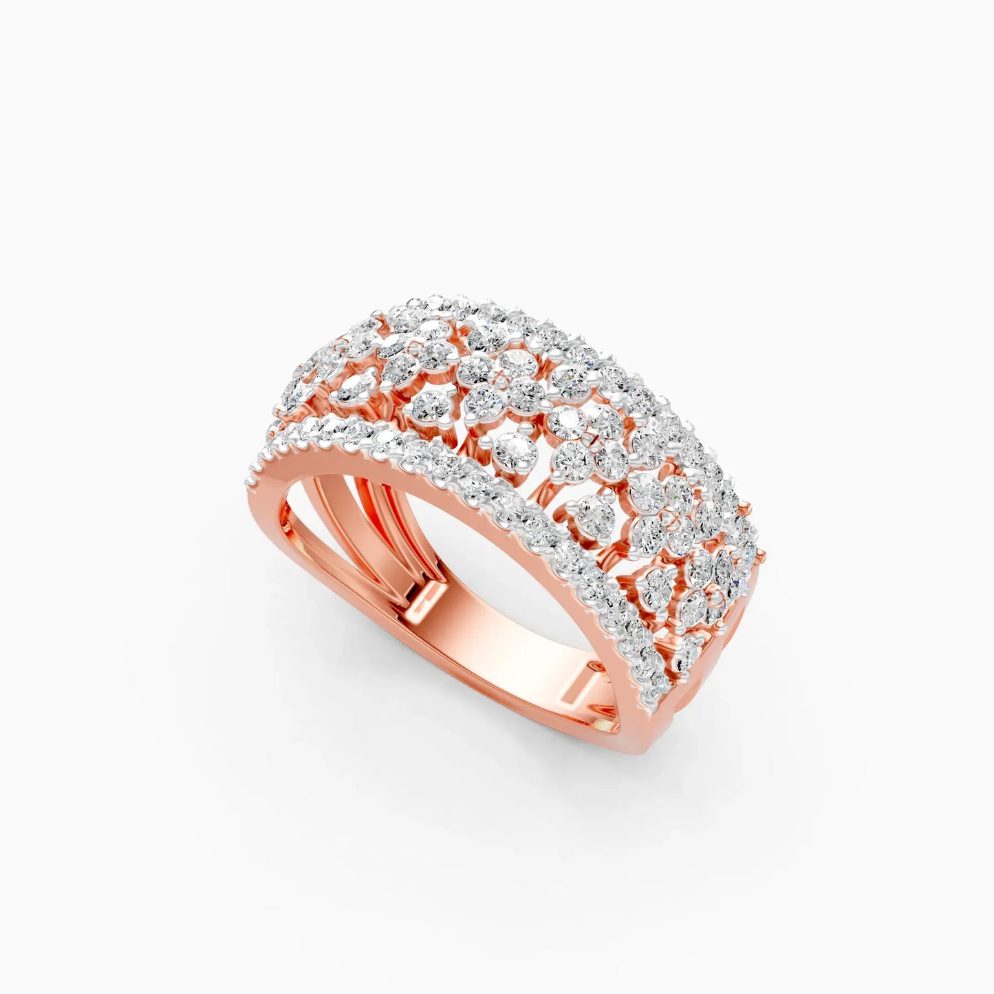 Cluster Broad Multi Diamond Ring