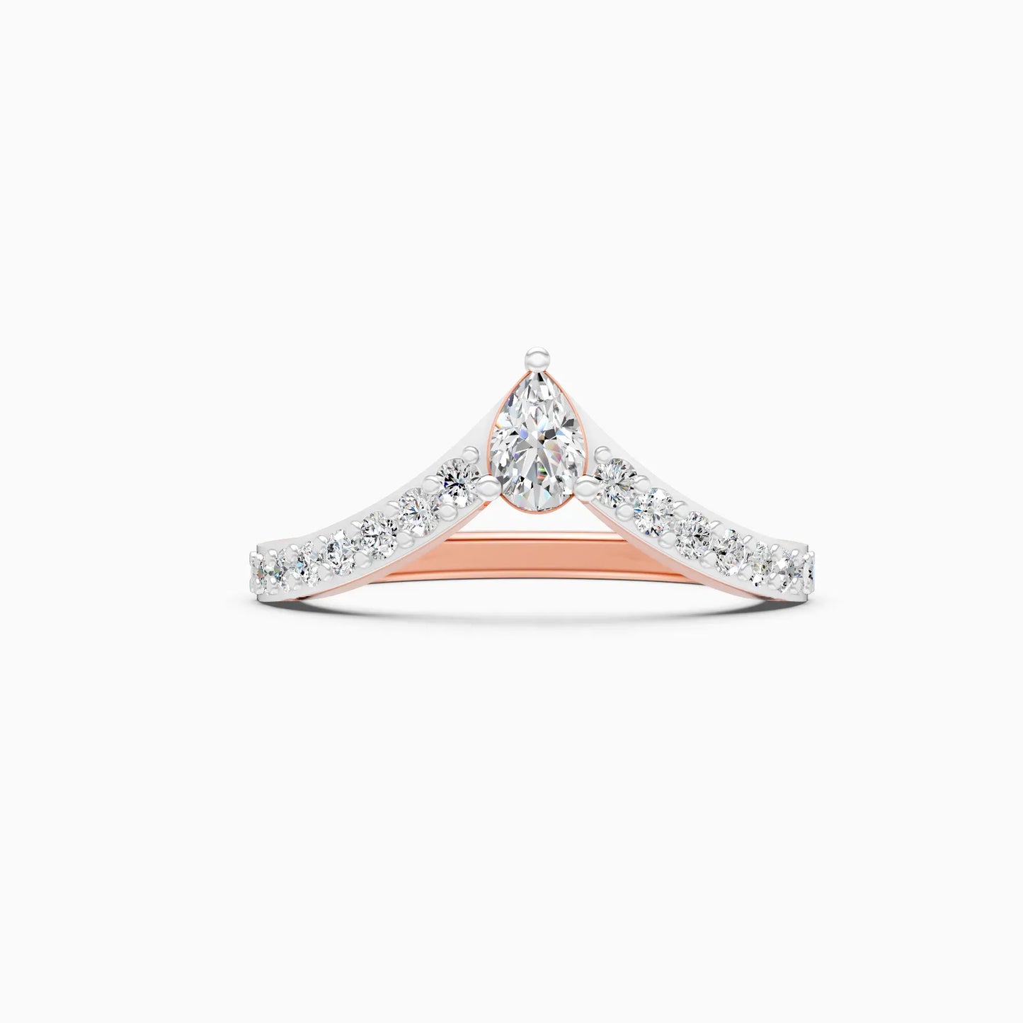 Pear Diamond Curved Wedding Band