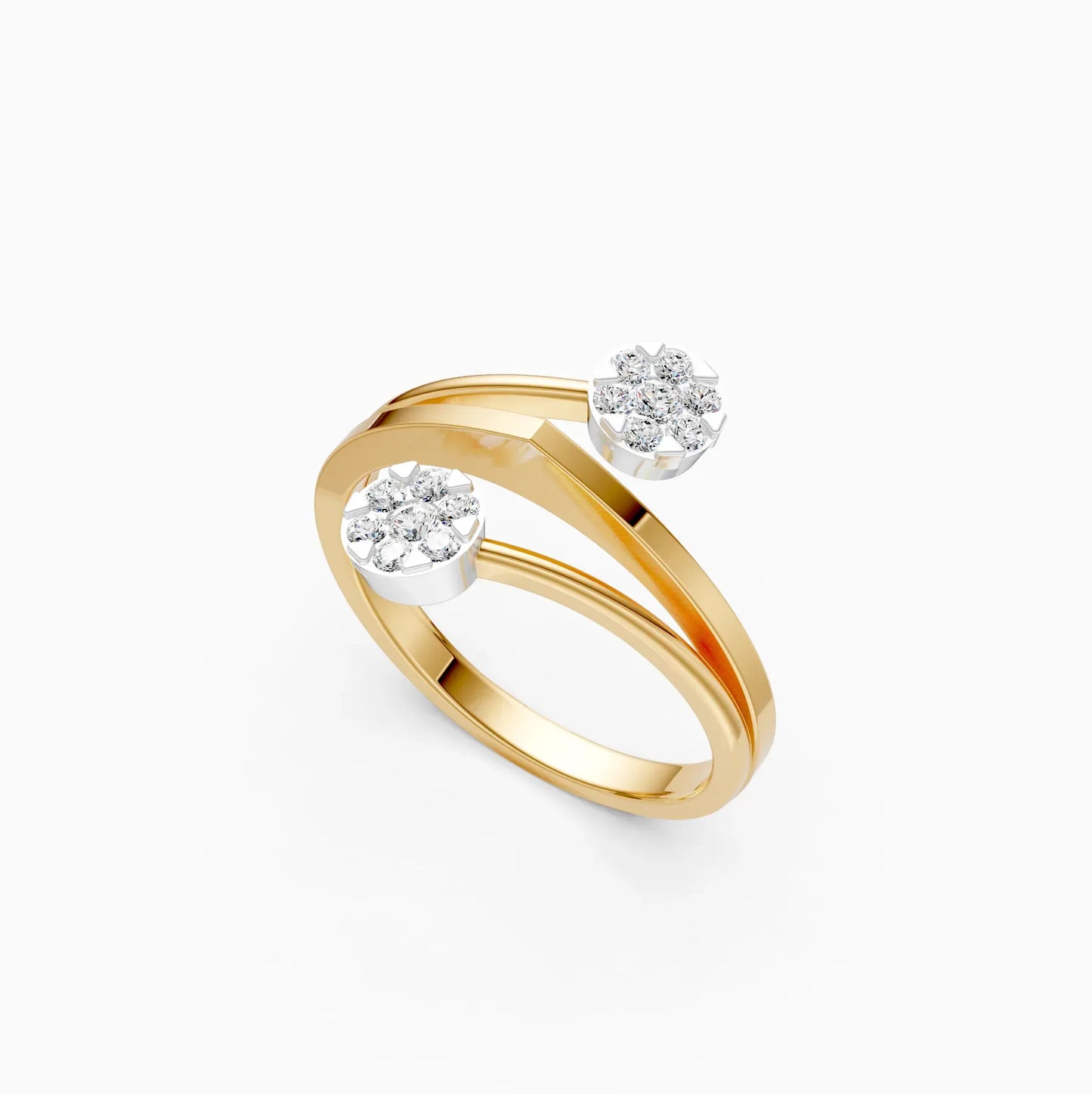 Latest Diamond Cluster By Pass Setting Ring