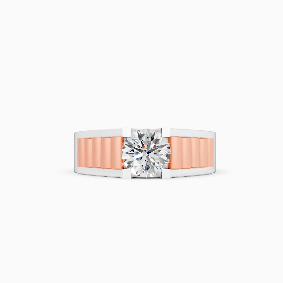 Rugged Band Men's Solitaire Diamond Ring