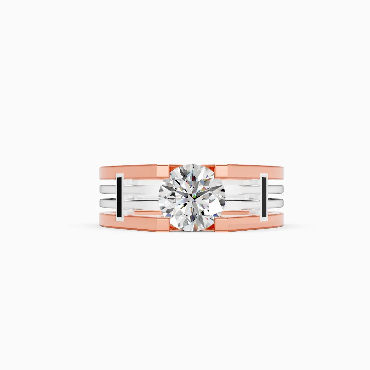 Men’s Solitaire Diamond Ring with Broad Band