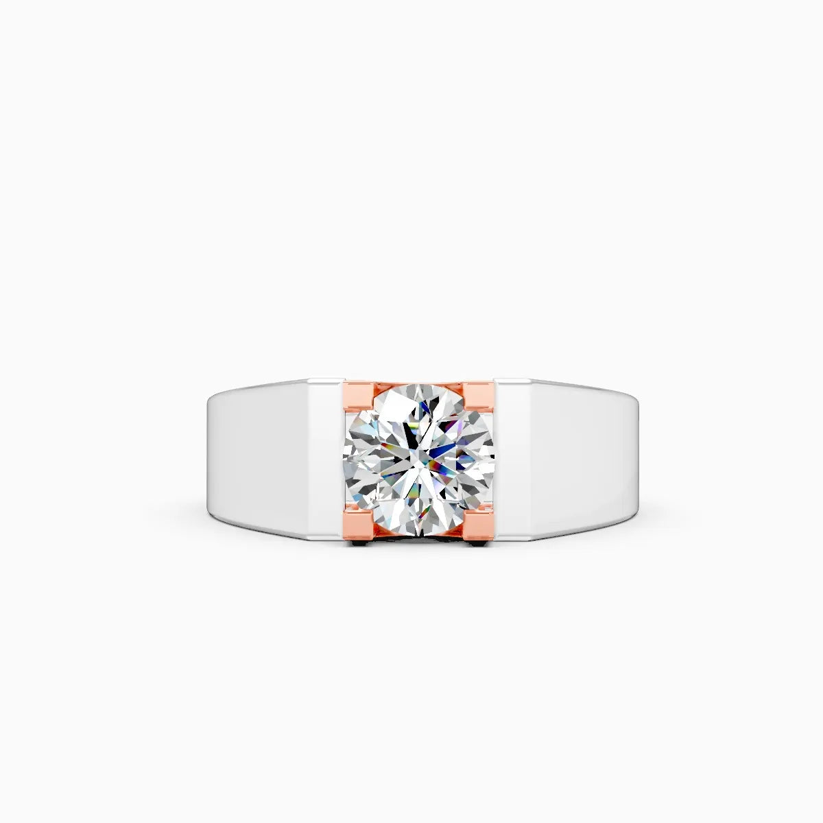 Two-Tone Solitaire Diamond Ring
